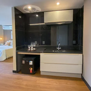 Kitchen area of the Rio Holiday Leblon Suite.